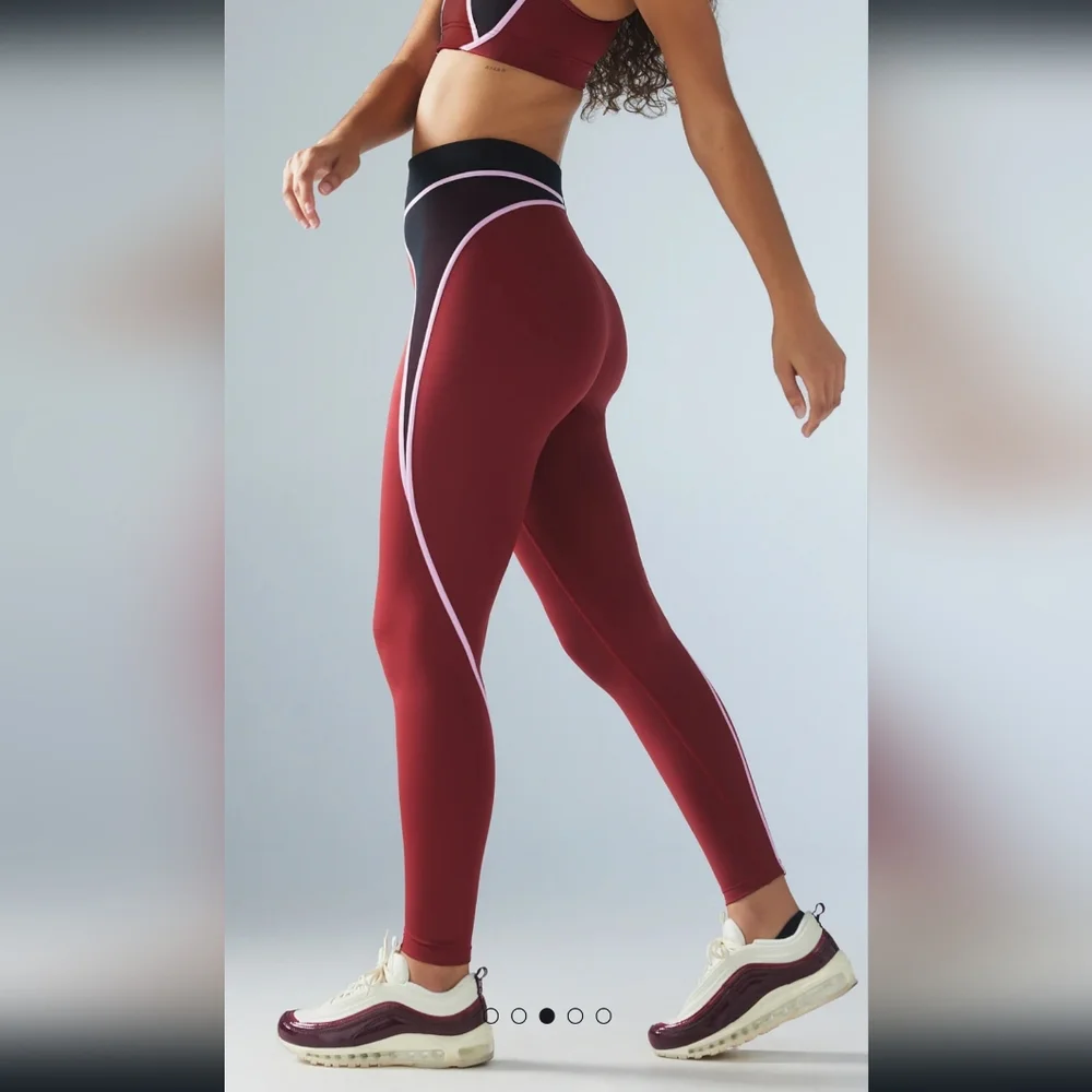 Savage X Fenty Mesh High-Waist Legging Red - Picture 2 of 4